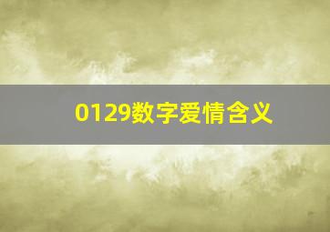 0129数字爱情含义