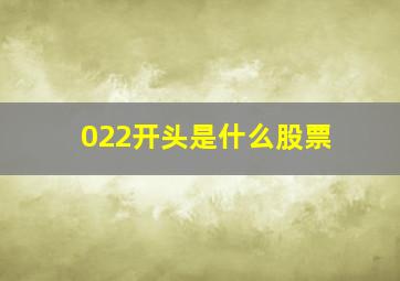 022开头是什么股票