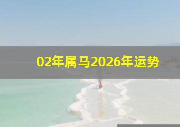 02年属马2026年运势