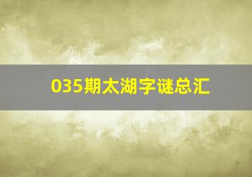 035期太湖字谜总汇