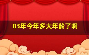 03年今年多大年龄了啊