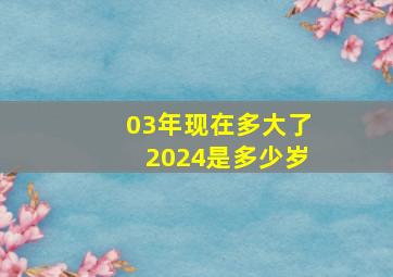 03年现在多大了2024是多少岁