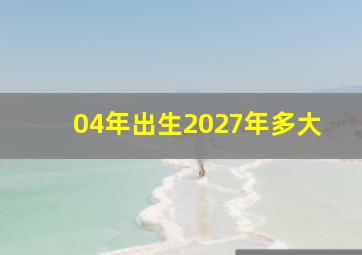 04年出生2027年多大