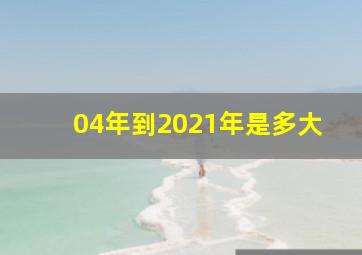 04年到2021年是多大