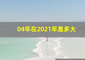 04年在2021年是多大