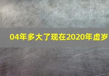 04年多大了现在2020年虚岁