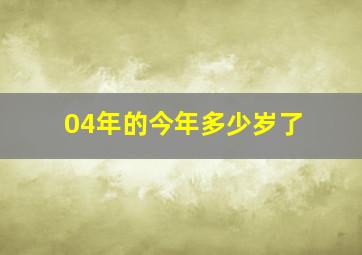 04年的今年多少岁了