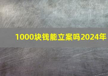 1000块钱能立案吗2024年