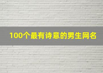 100个最有诗意的男生网名