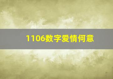 1106数字爱情何意