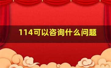 114可以咨询什么问题