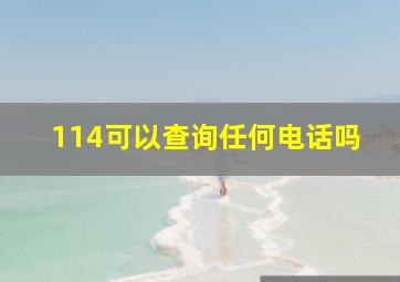 114可以查询任何电话吗