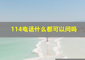 114电话什么都可以问吗