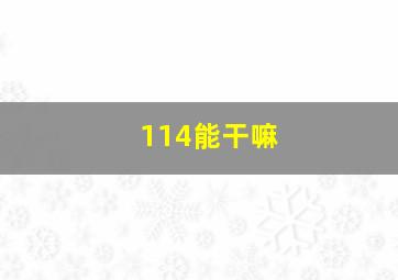 114能干嘛