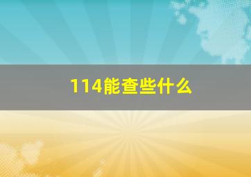 114能查些什么