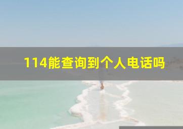 114能查询到个人电话吗