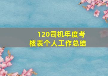 120司机年度考核表个人工作总结