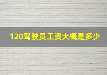 120驾驶员工资大概是多少