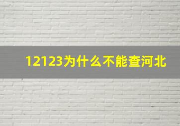 12123为什么不能查河北