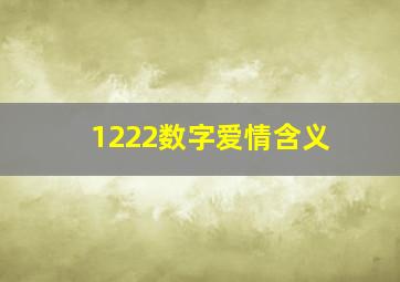 1222数字爱情含义