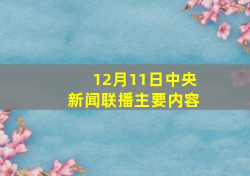 12月11日中央新闻联播主要内容