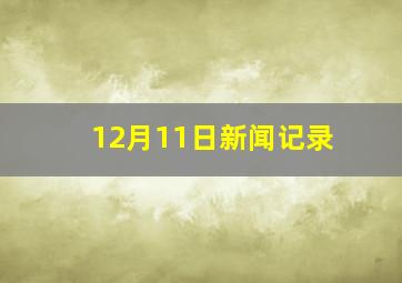 12月11日新闻记录