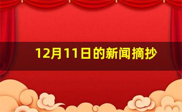 12月11日的新闻摘抄