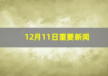 12月11日重要新闻