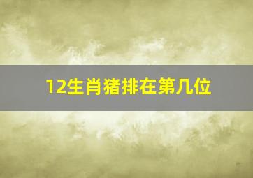 12生肖猪排在第几位