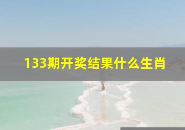 133期开奖结果什么生肖