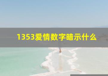 1353爱情数字暗示什么