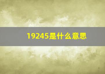 19245是什么意思