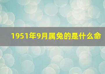 1951年9月属兔的是什么命