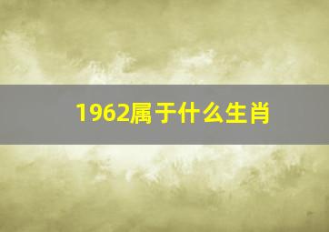 1962属于什么生肖