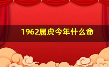 1962属虎今年什么命