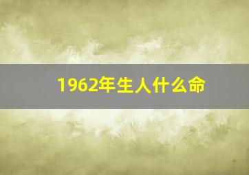 1962年生人什么命