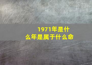 1971年是什么年是属于什么命