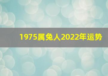 1975属兔人2022年运势