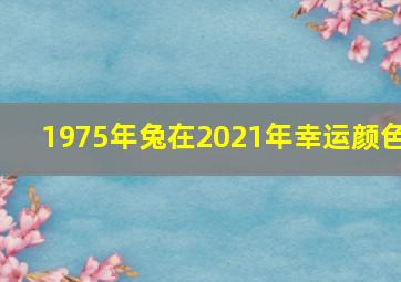 1975年兔在2021年幸运颜色