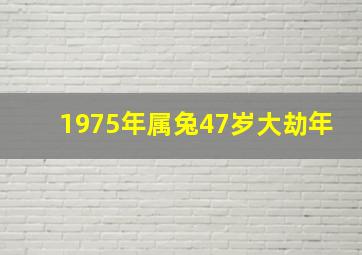 1975年属兔47岁大劫年