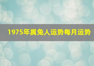 1975年属兔人运势每月运势