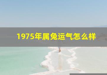 1975年属兔运气怎么样