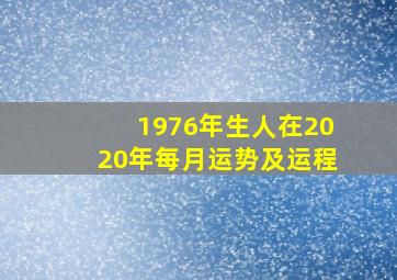 1976年生人在2020年每月运势及运程