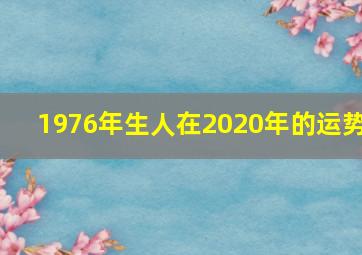 1976年生人在2020年的运势