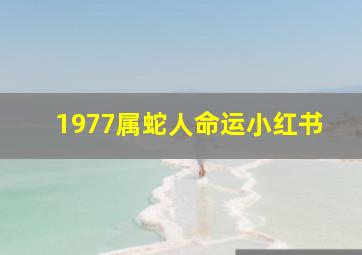 1977属蛇人命运小红书