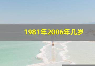 1981年2006年几岁