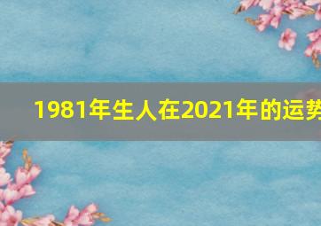 1981年生人在2021年的运势