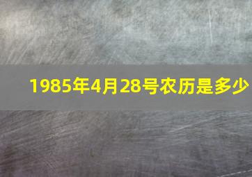 1985年4月28号农历是多少