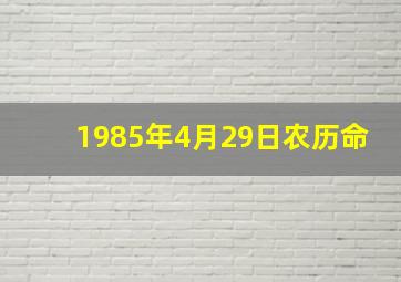 1985年4月29日农历命