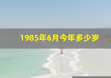 1985年6月今年多少岁